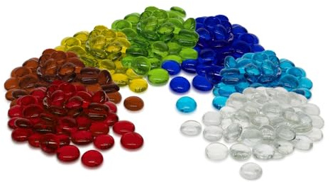 Erment - Hübsche Glasnuggets bunt - 800g – formschön – Glassteine bunt, Muggelsteine, Dekosteine I Vase, Legematerial, basteln