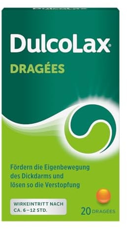 DulcoLax Dragées gegen Verstopfung | 20 Stk | Abführmittel bei Verstopfung mit Bisacodyl | Befreien planbar am nächsten Morgen | Gut verträglich | Wirken nach ca. 6-12 Stunden | Kein Gewöhnungseffekt