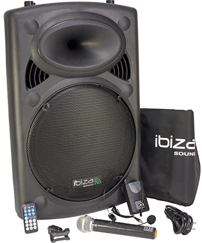 Ibiza Port15VHF-BT tragbares Audiosystem Aktivbox mit Bluetooth (450 Watt RMS, USB SD MP3, AUX)