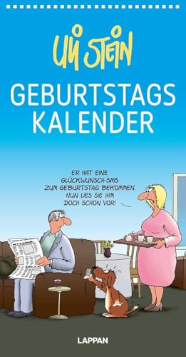 Uli Stein Geburtstagskalender mit Spiralbindung - Immerwährender Geburtstagskalender - Jahresunabhängiger Wandkalender mit Uli Stein Cartoons