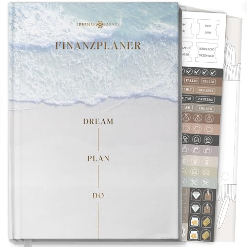 Lebenskompass® Haushaltsbuch Budgetplaner Glanz - Undatierter Finanzplaner für 12 Monate - Kontrolliere Dein Budget und Ausgaben - organisiere Deine Finanzen und lerne mit dem Planer zu sparen