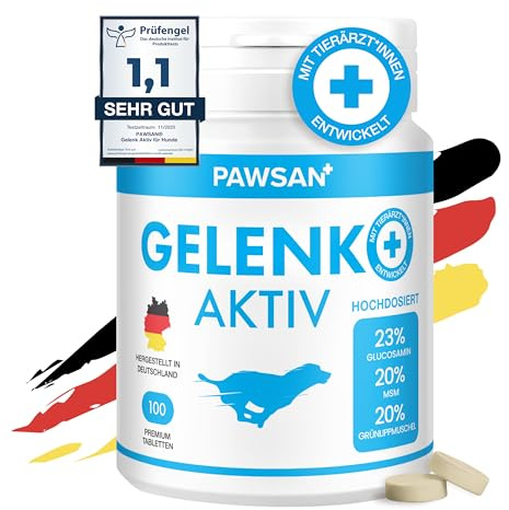 PAWSAN® Gelenktabletten Hund - Grünlippmuschel Hund - HOCHDOSIERT - Gelenktabletten für Hunde mit Teufelskralle Hund, MSM Hund & Kollagen Hund - Gelenk- & Knochenschutz für Hunde