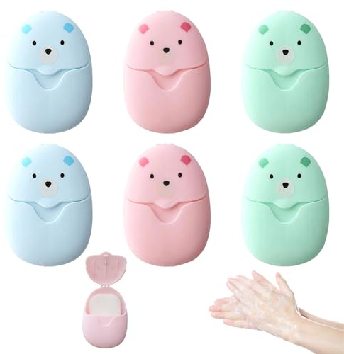 300 Pcs Mini Reisen Papier Seifenblätter Tragbar Mini Seifenblättchen | Sheets Seife Papier Seifenblätter Reise Papier Seifenblätter Seifen blätter für Outdoor Reisen Camp Wandern 6 Boxen