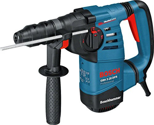 Bosch Professional perforateur GBH 3-28 DFR (Avec Chiffon, mandrin automatique 13 mm Interchangeable SDS Plus, poignée auxiliaire, Tube de graisse, coffret) Mains power, blue