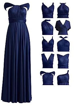 72styles Infinity Kleid mit Bandeau Brautjungfernkleider lang Multi-Way Kleid Wickelkleid Damen Maxi Übergröße Convertible Abendkleider Elegant für Hochzeit Ballkleider Abschlusskleid