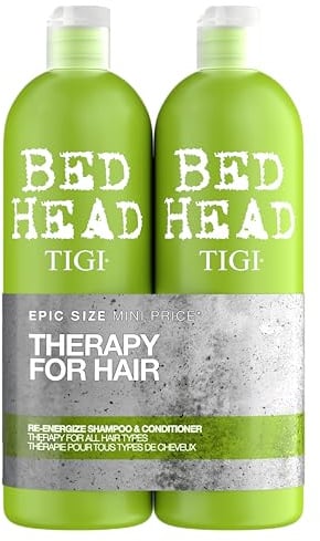 Bed Head by TIGI | Re-Energise Shampoo und Conditioner Set | Professionelle Haarpflege, tief reinigend und pflegend | Für alle Haartypen | 2 x 750 ml