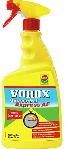 VOROX Unkrautfrei Express AF - Anwendungsfertiger Unkrautvernichter - Bekämpfung von mehr als 50 Unkräutern an Zierpflanzen, Obst und Gemüse - 1L Sprühflasche