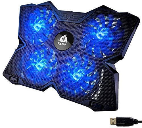 KLIM® Wind Laptop Kühler - Mehr als 500 000 verkaufte Einheiten - NEU - Leistungsstark - Schneller Kühlvorgang - 4 Lüfter PC Notebook PS4 Belüfteter Laptop Ständer - Blau