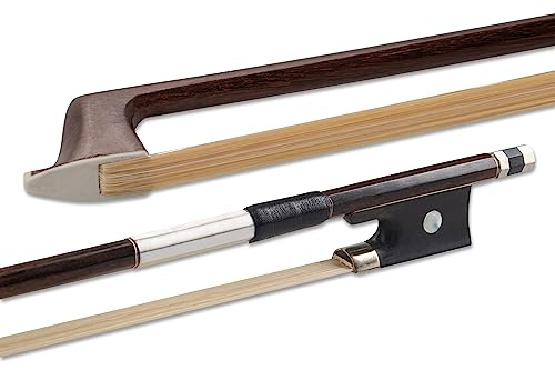 GEWA Violinbogen 1/2 - Naturhaar - Schülerbogen - Runde Stange - Hartholzfrosch