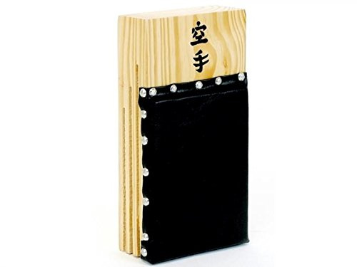 BAY Wandmakiwara Leder PU 28cm Sport Makiwara aus Holz Wand Wandmontage Schlagpolster Schlagkissen Sandsack Boxsack Wandsandsack Wandschlagpolster Wandschlagkissen Wandboxsack Wandkissen Boxpolster