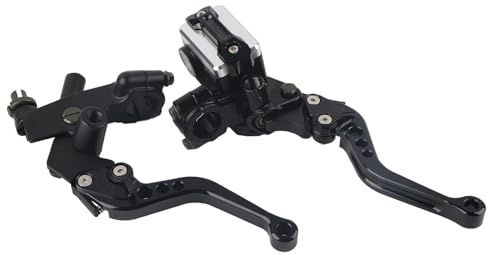 VOBOR Kupplungshebel Motorrad Bremskupplungs Hauptzylinder Reservoirhebel Motorrad Einziehbarer Bremshebel 1 Paar 22 Mm (7/8 ) Kupplungshebel