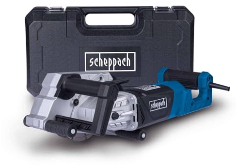 Scheppach Mauernutfräse MNF2250 Schlitzfräse mit Koffer & 4 Trennscheiben | Nuttiefe 0-40mm | Nutbreite 8-40mm | Leistung 2250W | Scheiben-Ø 125mm | Doppelgetriebe, Softstart | Für Ziegel, Beton & Gips