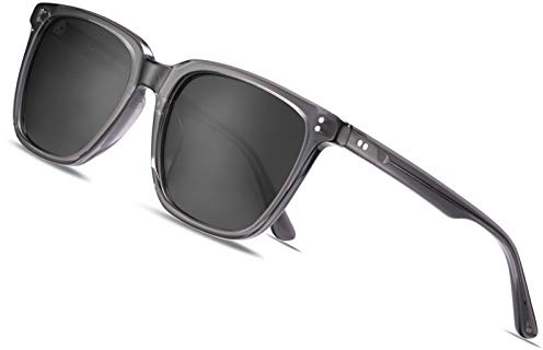 CARFIA Polarisierte Herren Sonnenbrille mit Rechteckig Acetatrahmen, 100% UV-Schutz Sportliche Sonnenbrille