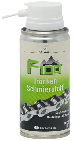 DR. WACK F100 Trocken Schmierstoff 100 ml - Kettenspray schmutz- & wasserabweisend - Schutz vor Korrosion & Verschleiß - Schmiermittel für alle Fahrräder - Hochwertige Fahrradpflege