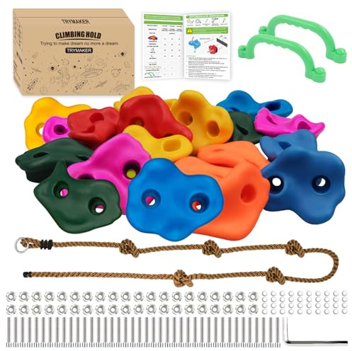 Trymaker Klettergriffe, Kinder Klettersteine für Kletterwand,Stück Kletterwandgriffe Set für Kinder Erwachsene Outdoor