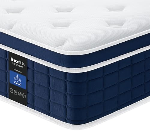 Inofia Matratze Ace Hybrid 180X200cm Höhe 26 cm Taschenfederkernmatratze Härtegrad H3 Mittelfest 7-Zonen Federkernmatratze mit 100 Nächte Probeschlafen- Orthopädische Matratze für erholsamen Schlaf