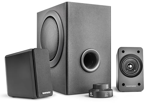 wavemaster MX3+ 2.1 Lautsprecher System (50 Watt) Aktiv-Boxen für TV/Tablet/Smartphone/PC schwarz (66503)