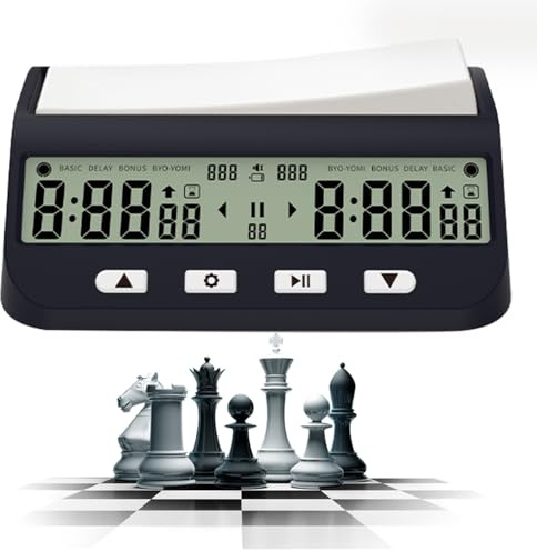 RNPKZ 1 digitaler Schachtimer mit Basis-Bonusverzögerung und positiver Zeit. Tragbare 3-in-1-Schachuhr mit Zeitbonus und Verzögerung. Hervorragend für I-Go-Schach geeignet