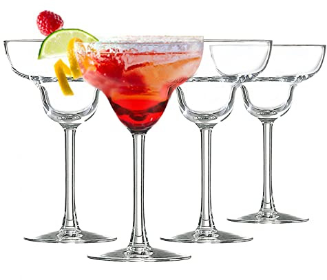 alpina Margarita Gläser Set 4 Stück - Cocktailgläser für Margarita Und Exotische Getränke - Klarglas - 250 ml, Durchsichtig