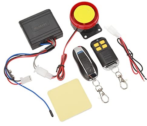 aqxreight Motorrad-Alarmanlage, 1-Wege-Motorrad-Fernbedienungsalarm-Kit, 12-V-Diebstahlschutz-wasserdichtes Alarmsystem für Roller-Motorräder