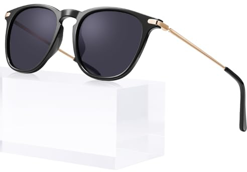 TSEBAN Vintage Polarisiert Damen Sonnenbrille Acetat-Rahmen & UV400 Schutz | Leicht, nur 18g Acetat Rahmen, Einteilige Nasenauflage Frauen Brille für Alltag Urlaub Party Fashion, inklusive Brillenetui