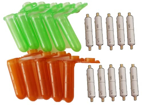 Generisch 10*Nano Geocache Behälter mit 10x handgemachtem Logbuch 5*braun 5*grün 2ml runder Boden