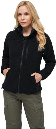 Brandit Women Teddyfleece Jacket Hooded, Farbe: black, Größe: M