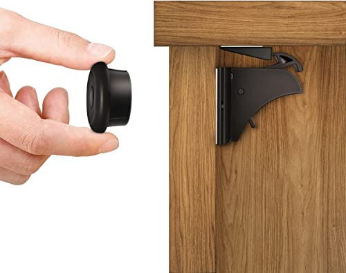 Dokon Magnetschloss Kindersicherung, Baby Magnetisches Schrankschloss | 10 Schlösser & 2 Schlüssel, Ohne Bohren & Schrauben, Unsichtbare Schubladensicherung, für Schrank & Schubladen, Schwarz