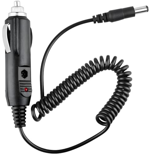 Leloco 12V KFZ Ladegerät Universal Netzkabel, Ladekabel Zigarettenanzünder DC 5,5 mm x 2,1 mm auf Zigarettenanzünder-Stecker für DVD Player, Router, Lautsprecher, LED Lichtleisten, GPS usw