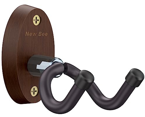 New Bee Gitarren Wandhalterung, Gitarrenhalter für die Wand | für E-gitarre, Banjo Universal Holz Gitarrenständer, Klassische Akustikgitarre Haken Gitarrenwandhalter Gitarrenzubehör