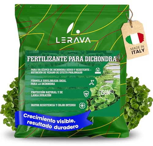 LERAVA Dichondra Dünger (4,6 kg) - Rasenpflege für einen kräftigen und dauerhaft grünen Rasen - Starterdünger für Sommer und Herbst - Rasendünger für dichten Wuchs, Regeneration und Neuansaat