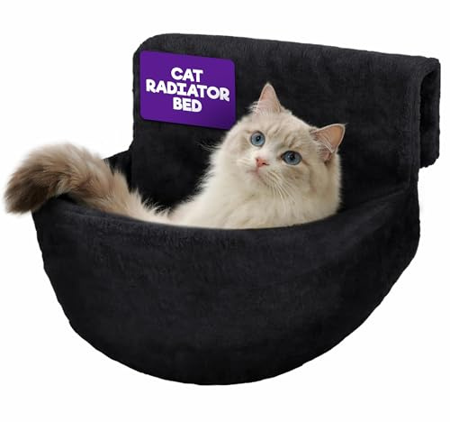 Petlicity Deluxe Heizkörper-Katzenbett, rund, gemütlich, warm, Fleece-Bettkorb, Hängematte, massiver und langlebiger Eisenrahmen, für schwerere Tiere, perfekt für Katzen, Kätzchen, Welpen, Hunde