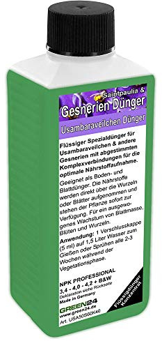 GREEN24 Usambaraveilchen Dünger Gesnerien düngen, Premium Flüssigdünger aus der Profi Linie