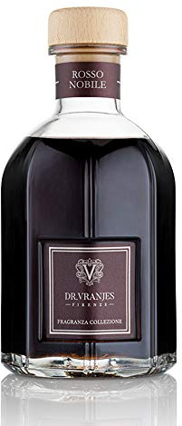 Dr. Vranjes – Rosso Nobile Diffuser 500 ml mit Schwarze Stäbchen - Luxus-Raumduft, Made in Italy, Hauptnote: Fruchtig, Duftpyrammide: Orange, Erdbeere und Waldbeeren, Birkenholz