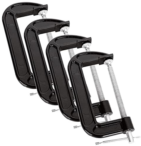 ASelected 4 Stück G Klemme, 150 mm, robuste Schraubklemmen, industrielle Stärke, C-Klemmen-Set für Holzbearbeitung, Schweißen, Gebäude, Autoreparatur, 15,2 cm Backenöffnung
