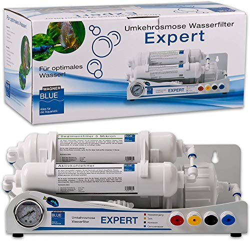 Wagner BLUE Umkehrosmose Wasserfilter EXPERT (150 GPD / 570 Liter/Tag)| 3 stufige Osmoseanlage für Aquarium | Professioneller Wasserfilter zur Herstellung von Osmosewasser