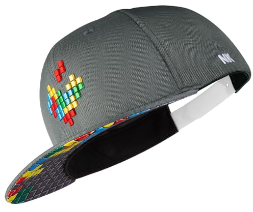 Nebelkind Snapback-Cap-Herren Damen Pixel, Einheitsgröße OneSize, Größenverstellbar, Unisex, hochwertige Basecap trendig, Streetwear Style, Baseball-Kappe mit geradem Schirm, Retro