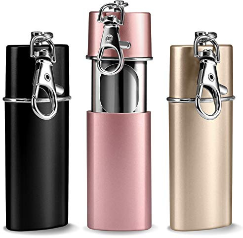 Yosemy 3 x geruchsdichter Aschenbecher für Reise - Schwarz + Pink + Champagner Gold