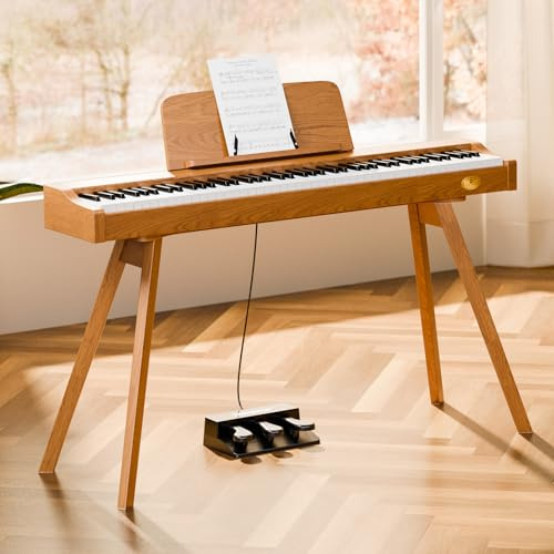 TERENCE P37 E Piano 88 Tasten Hammermechanik Klavier Professionelles Digitalpiano 88-Tasten-Hammerpiano 20W Lautsprecher mit drei Pedalen und Ständer USB-MIDI- und Kopfhöreranschluss Geeignet