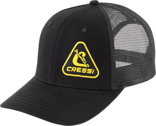 CRESSI Cap - Kappe mit Schirm Sportliche und Funktionelle, Schwarz/Gelb, Einheitsgröße Unisex
