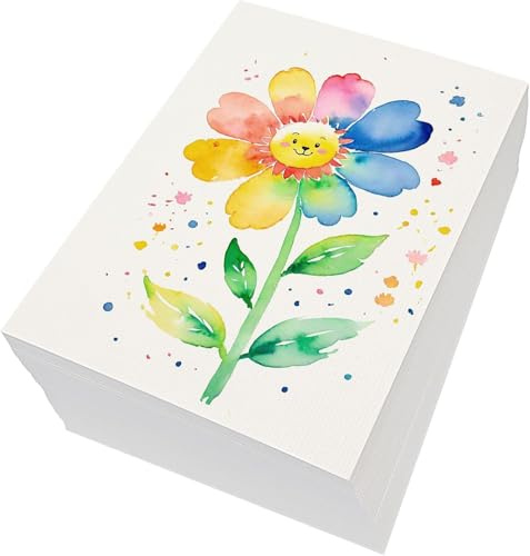 120 Blätter Aquarellpapier 300g,Postkarten Blanko Aquarellpapier Weiß Aqurellpapierblock 12.7 * 17.9 cm, Aquarell Karten für Aquarell, Zeichnen und Lettering,Geeignet für Anfänger, Künstler,Studenten