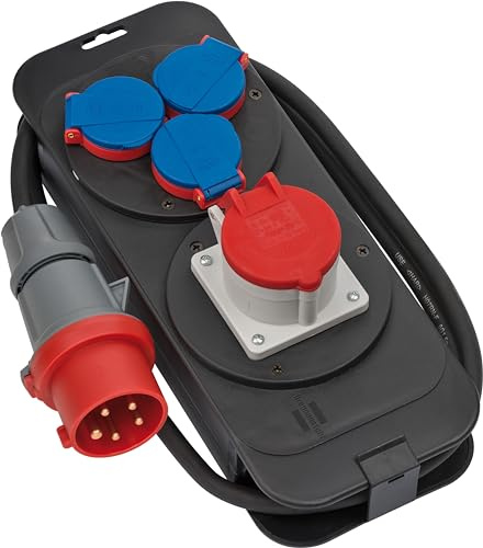 Brennenstuhl Stromstation - Stromverteiler 16A (2m H07RN-F 5G1,5 Kabel, für Baustelleneinsatz und ständigen Einsatz im Außenbereich IP44, für Wandaufhängung geeignet, Made in Germany)