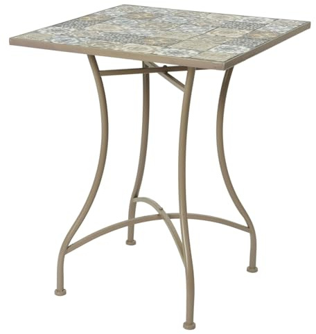 PRG Mosaik-Bistrotisch 'Toulouse', braungrau, Naturstein, 72 x 58 x 58 cm