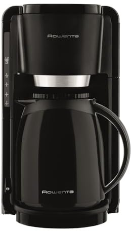 Rowenta Adagio Milano Filterkaffeemaschine mit Thermoskanne, Fassungsvermögen 1 Liter, 8-12 Tassen, automatische Abschaltung, herausnehmbahrer Filtereinsatz, Wasserstandanzeige, schwarz, CT3808