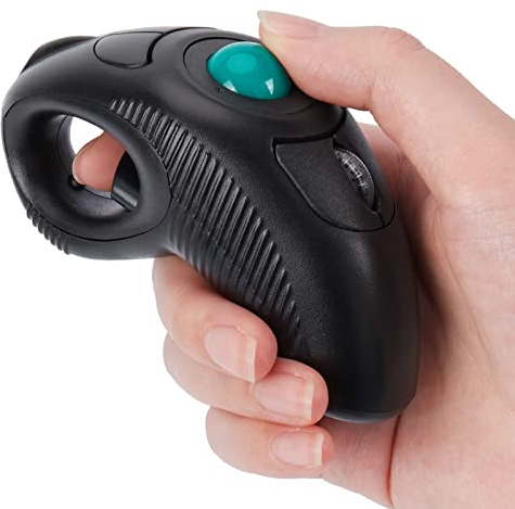 IMAGE Trackball Maus Kabellose USB Handheld Funkmaus mit Laser für Rechts- oder Linkshänder