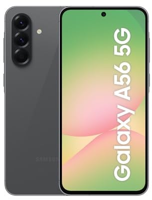 Samsung Galaxy A56 5G AI Smartphone ohne Vertrag, Simlockfreies AI Handy mit Android, 8 GB RAM, 256 GB Speicher, 50-MP-Kamera, Awesome Graphite, 2,5 Jahre Herstellergarantie [Exklusiv auf Amazon]