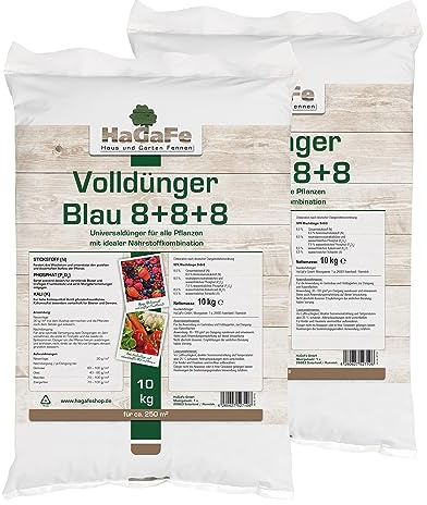HaGaFe Volldünger Blau Blaukorn Universaldünger Rasendünger NPK Volldünger (20 kg (2 x 10 kg))