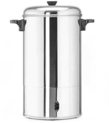 HENDI Kaffee-Perkolator, Einwandig, eingebauter Filterwanne, non drip Hahn, für grob gemahlen Kaffee, kein Papierfilter notwendig~ 110°C, 10L, 230V, 1500W, 387x275x(H) 530mm, Edelstahl 18/0