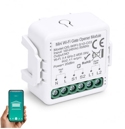Smart Wi-Fi Garagentoröffner-Modul, Tuya APP-Sprachsteuerung, kompatibel mit Gogle Home, Fernbedienung, Timer-Funktion, Gerätefreigabe, Mini-Toröffner