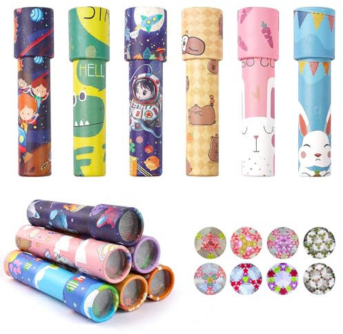 Hopton 12 Stück Kaleidoskope Kinder, Mitgebsel Kindergeburtstag, Klassisches Kaleidoskop für Mitbringsel Kindergeburtstag, Weihnachten, Lernspielzeug, Schule und Klassenzimmer Preise